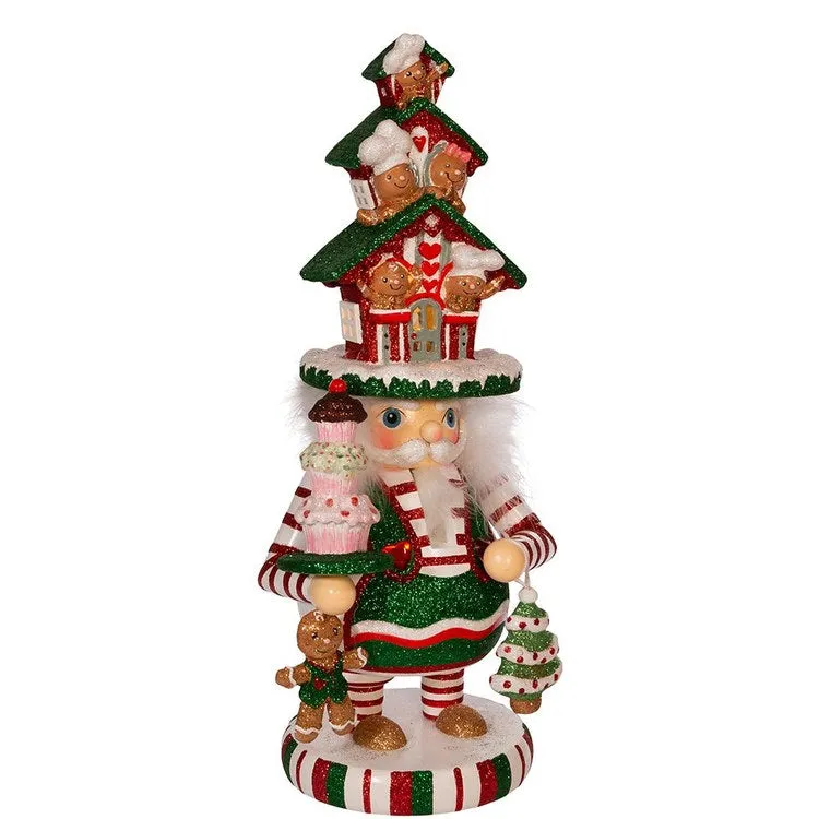 15" Hollywood Battery-Operated LED Gingerbread House Hat Nutcracker