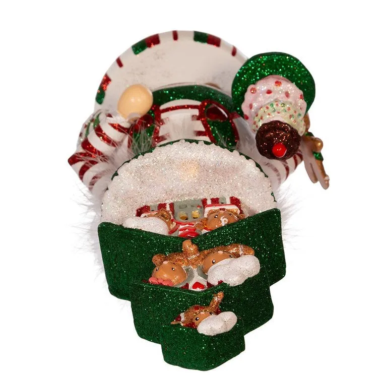 15" Hollywood Battery-Operated LED Gingerbread House Hat Nutcracker