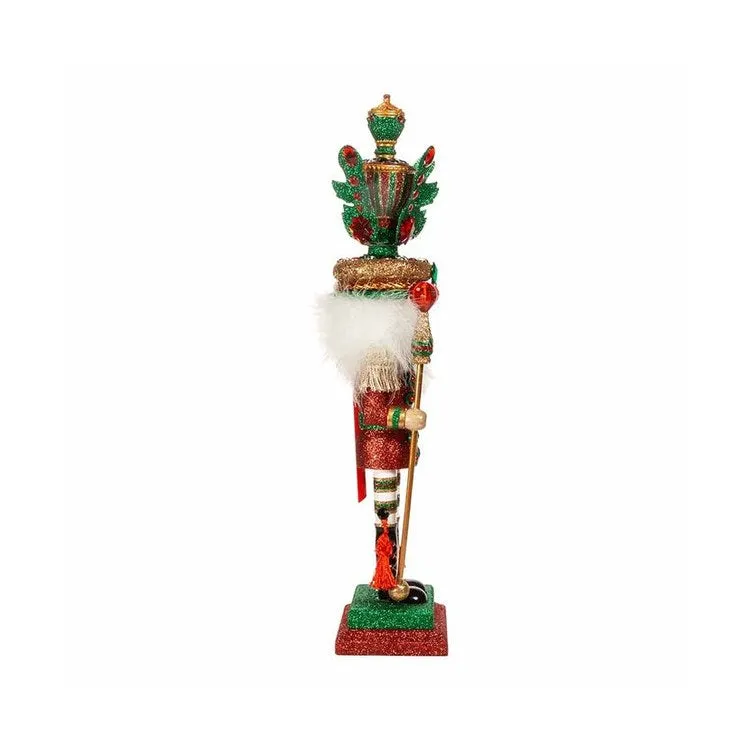 18" Hollywood Red and Green Leaves Hat Nutcracker