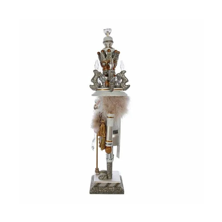 19" Hollywood White and Gold King Nutcracker