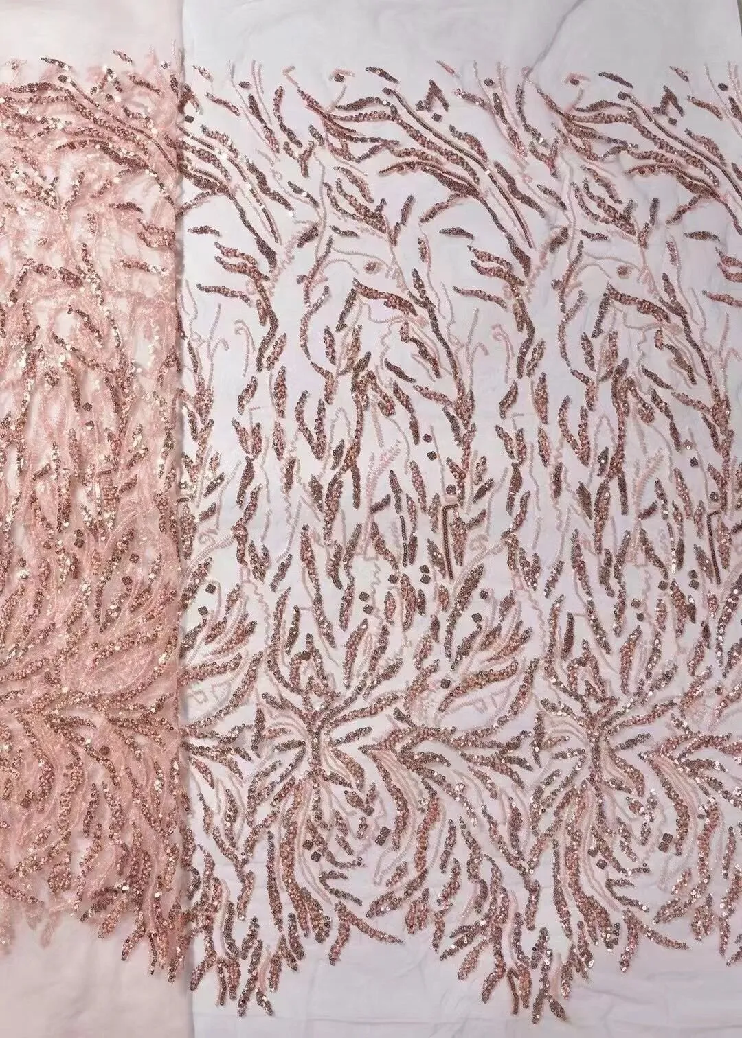 5 YARDS / 12 COLORS / Madison Growing Vines Glitter Sequin Beaded Embroidery Tulle Mesh Lace Party Prom Bridal Dress Fabric