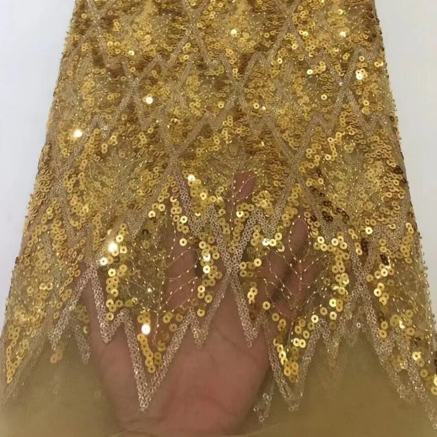 5 YARDS / 16 COLORS / Janes Geometric Beaded Embroidery Glitter Mesh Lace  Party Prom Bridal Dress Fabric