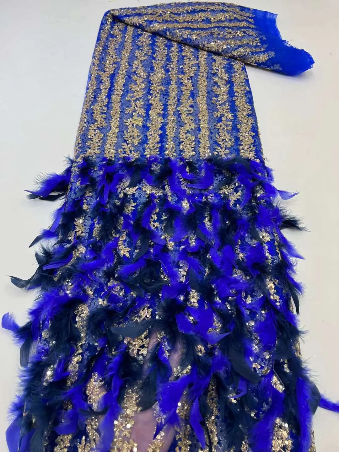 5 YARDS / 7 COLORS / Lailas Funky 3D Fur Beaded Glitter Embroidery Mesh Lace Party Wedding Party Prom Bridal Dress Fabric