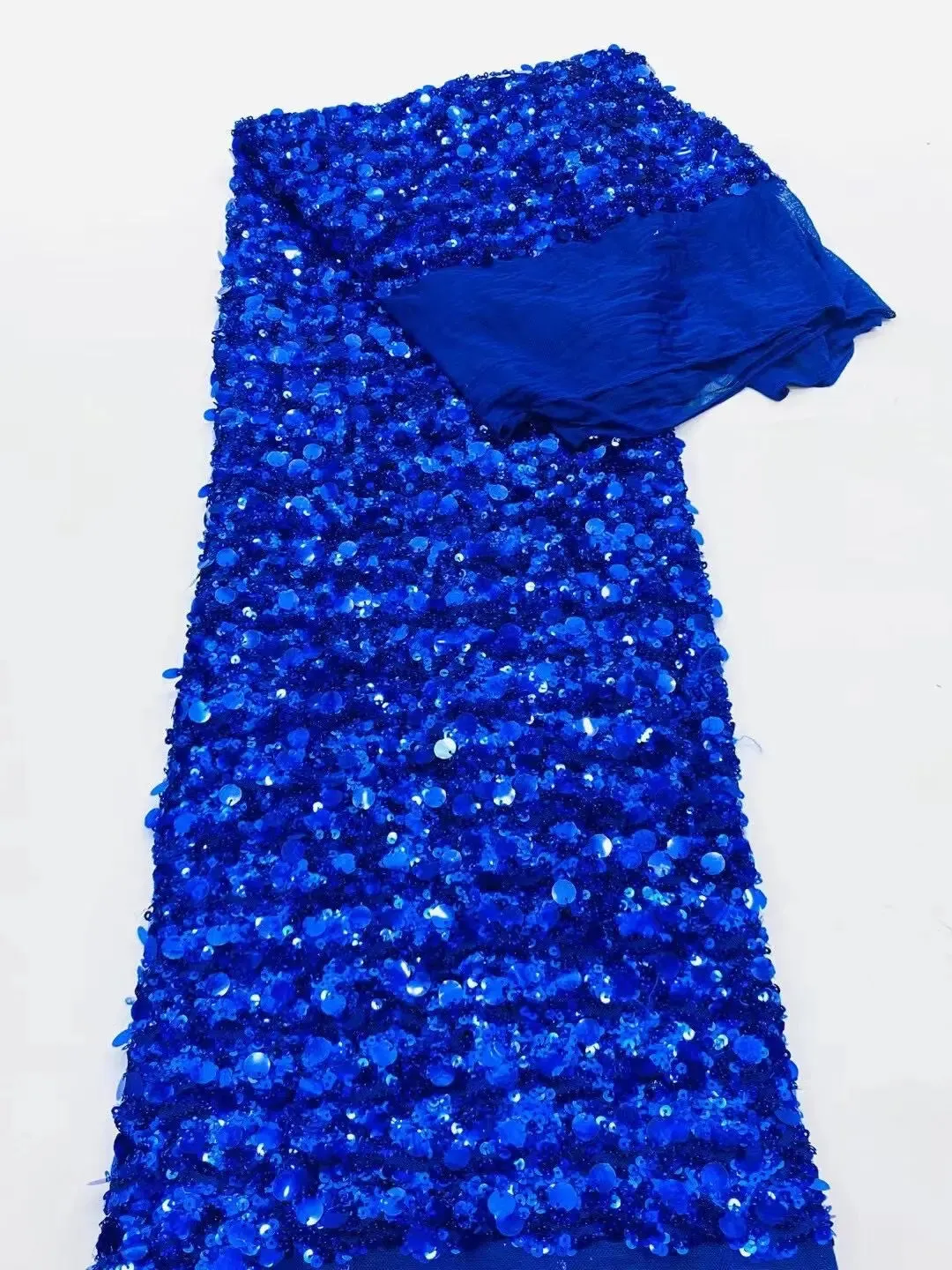 5 YARDS / 8 COLORS / Peamanth Sequin Beaded Embroidery Tulle Mesh Lace Dress Fabric