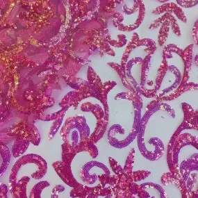 5 YARDS / Solfes Sequin Beaded Embroidery Tulle Mesh Lace Dress Fabric