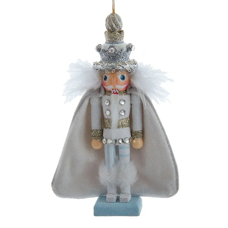 6" Hollywood White and Silver Swarovski King Nutcracker Ornament