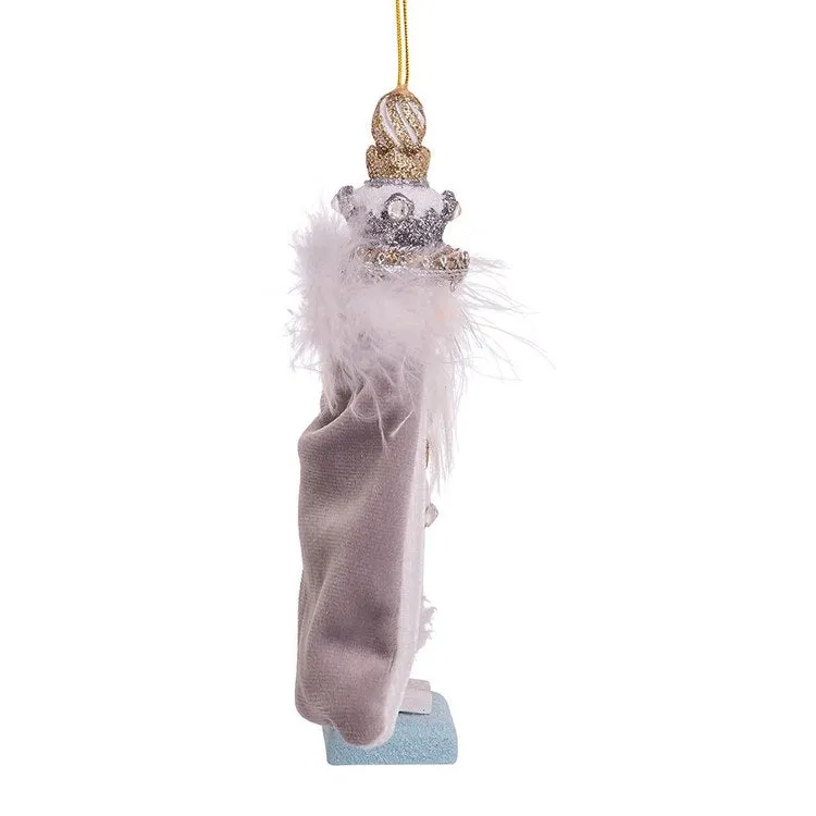 6" Hollywood White and Silver Swarovski King Nutcracker Ornament