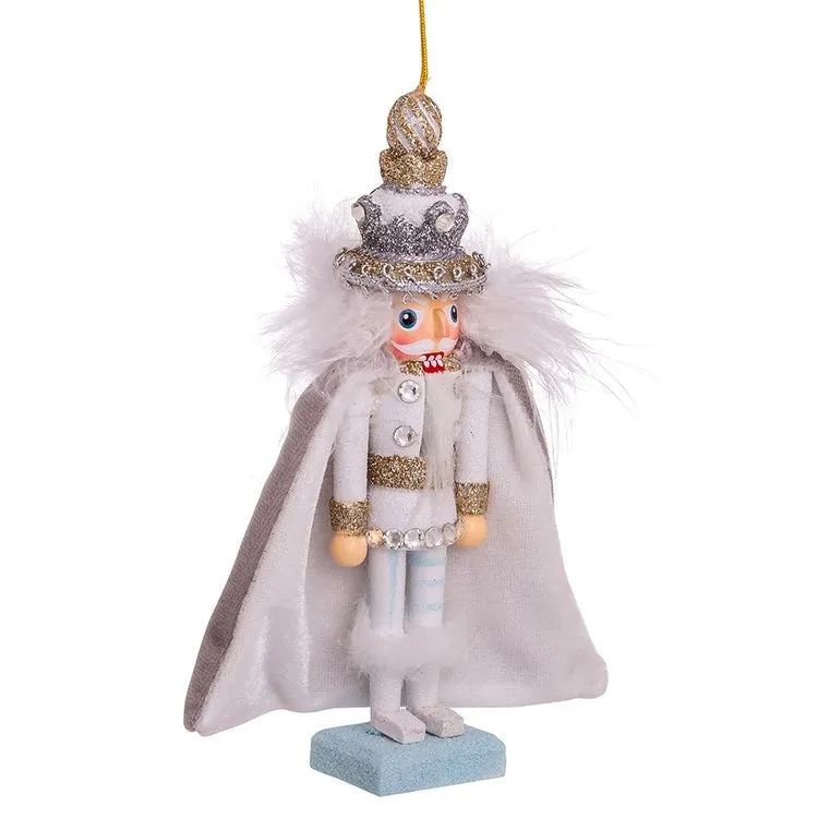 6" Hollywood White and Silver Swarovski King Nutcracker Ornament