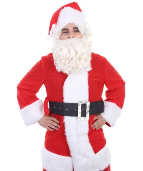 Adult Unisex White Santa Claus Wig and Beard Set| Perfect for Halloween| Flame-retardant Synthetic Fiber