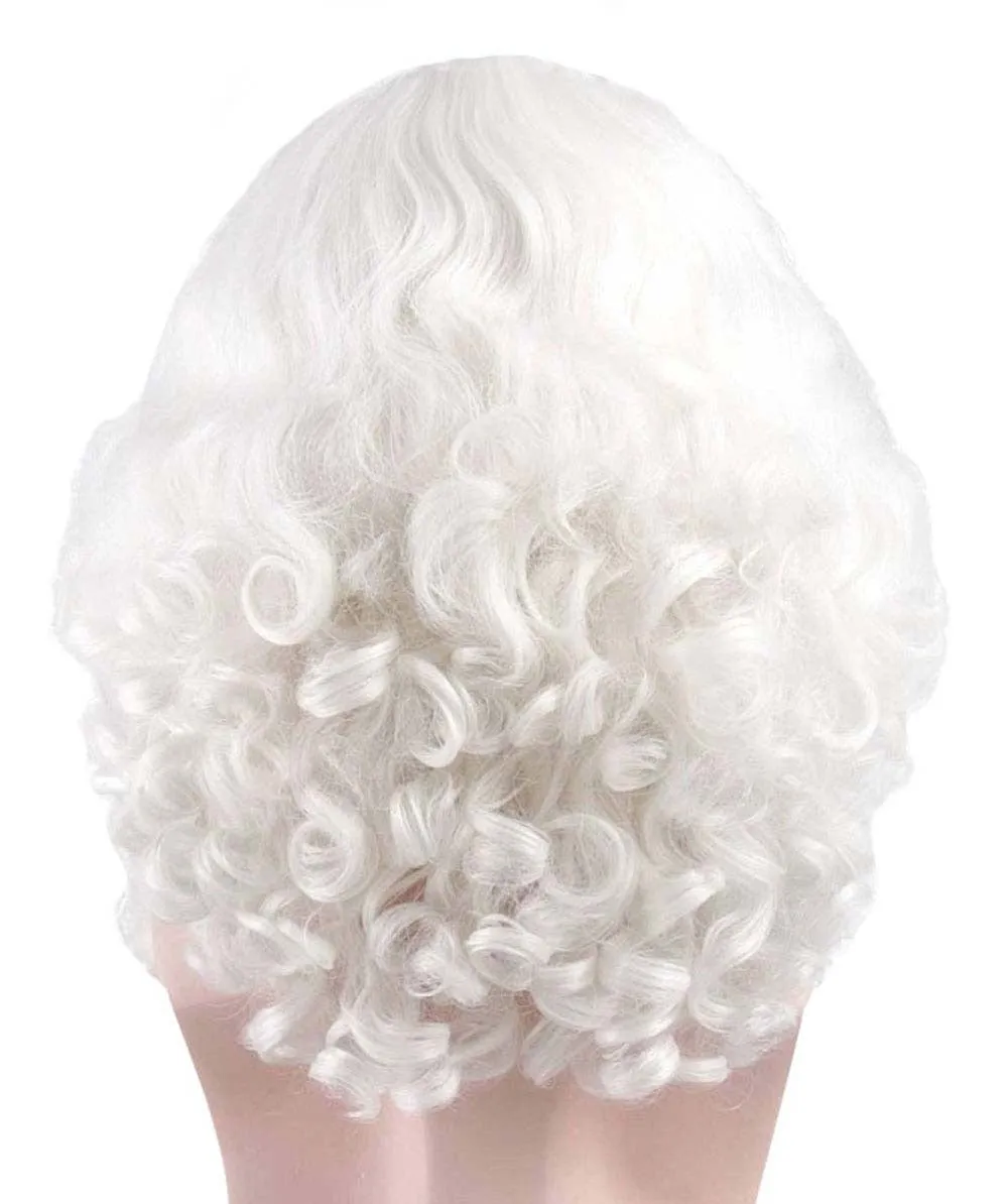 Adult Unisex White Santa Claus Wig and Beard Set| Perfect for Halloween| Flame-retardant Synthetic Fiber