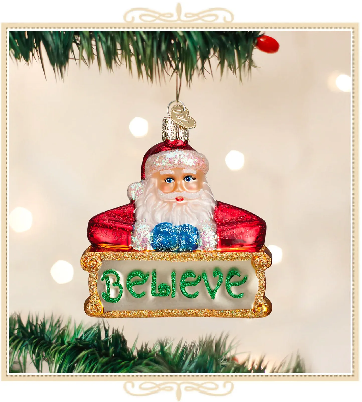 Believe Santa Ornament