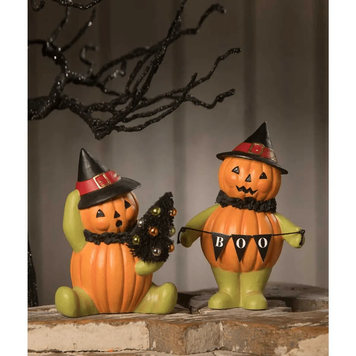 Bethany Lowe 2023 Halloween Boo Pumpkin Head Witch TL2351