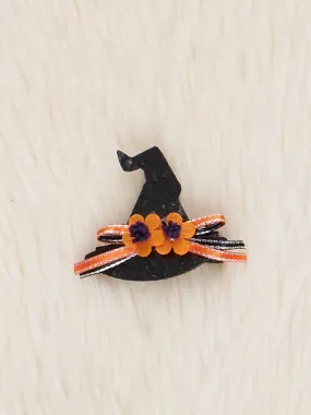 Black & Orange Witch Hat Bow
