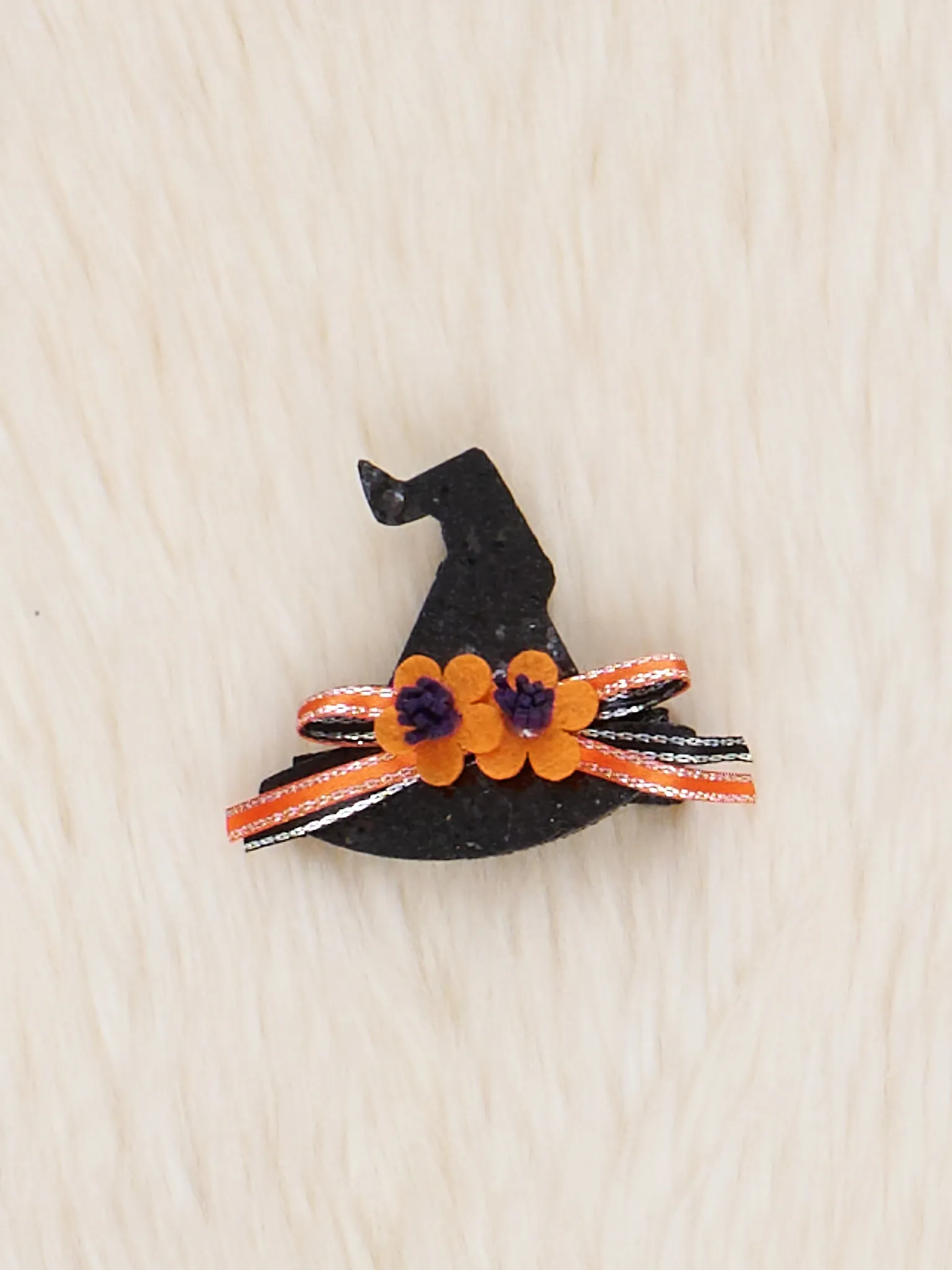 Black & Orange Witch Hat Bow