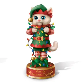 Bradford Exchange A Meowwy Little Christmas Sculpture Purr-ty Christmas Lights