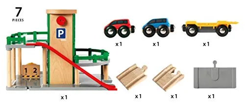 BRIO World - 33204 Parking Garage | Railway Accessory with Toy Cars for Kids Age 3 and Up