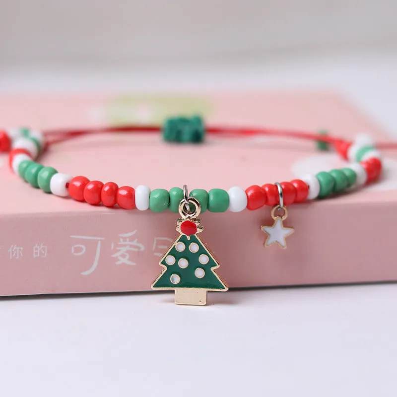 Christmas Bracelet Female Ins Special-interest Design Bracelet Carrying Strap Bracelet Item Girlfriends Student Couple Red Rope