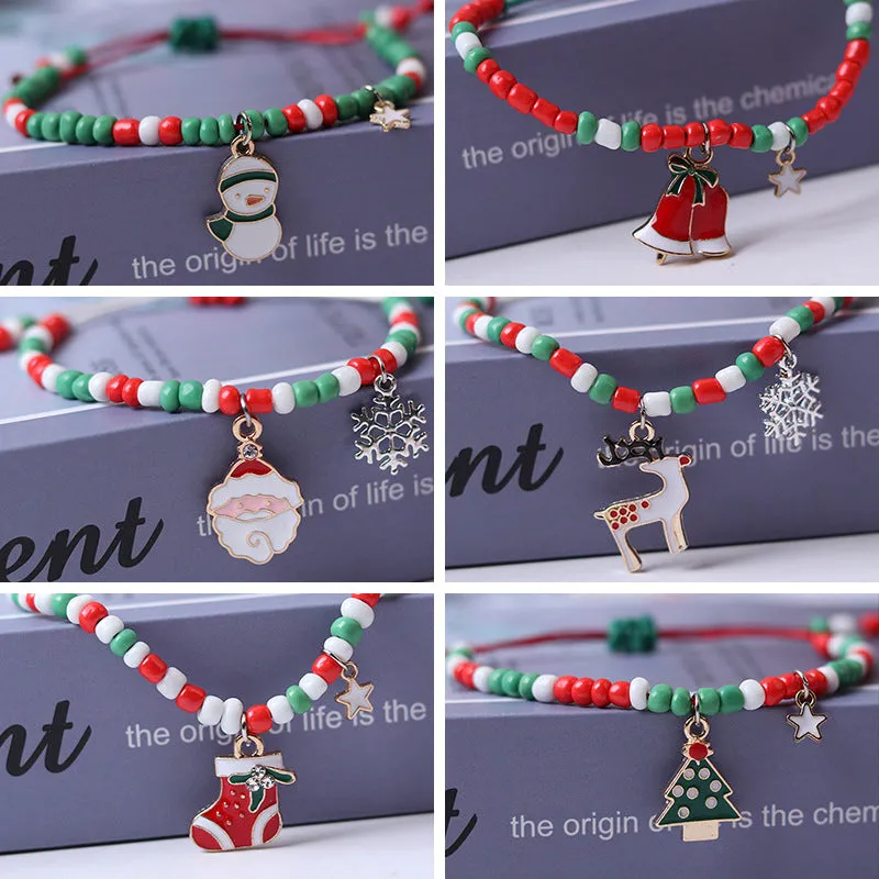 Christmas Bracelet Female Ins Special-interest Design Bracelet Carrying Strap Bracelet Item Girlfriends Student Couple Red Rope
