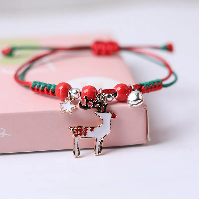 Christmas Bracelet Female Ins Special-interest Design Bracelet Carrying Strap Bracelet Item Girlfriends Student Couple Red Rope
