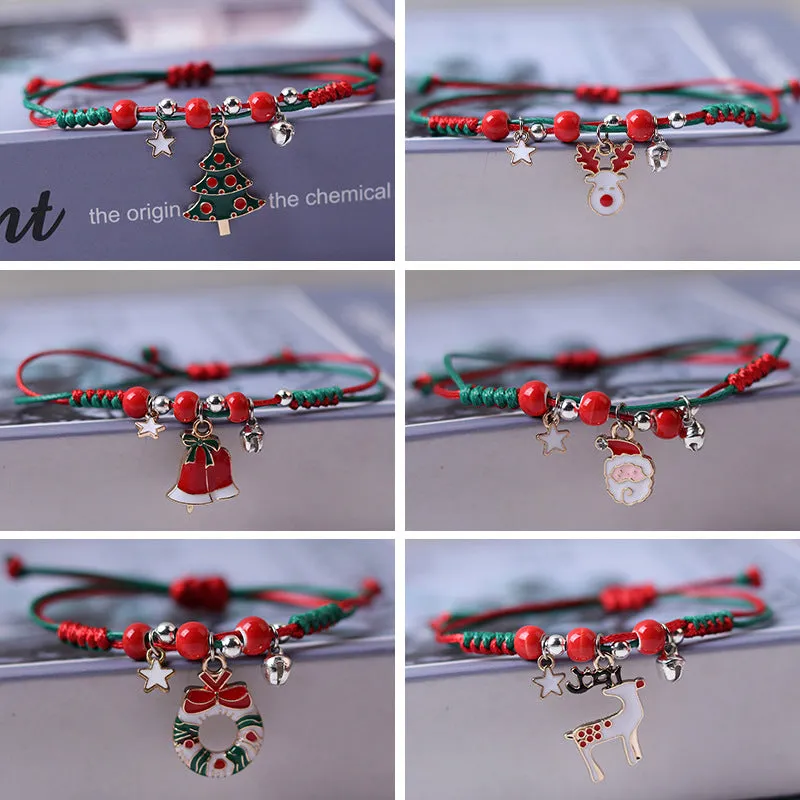 Christmas Bracelet Female Ins Special-interest Design Bracelet Carrying Strap Bracelet Item Girlfriends Student Couple Red Rope