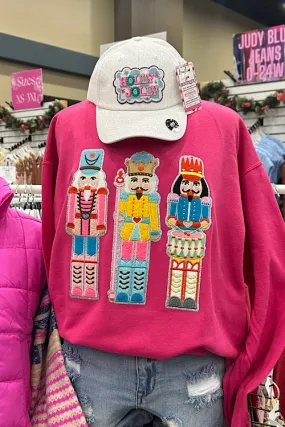 Christmas Nutcracker Sweatshirt - Cyber Pink
