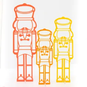 Coral and Yellow Acrylic Nutcracker Set