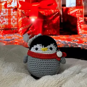 Crochet Small Santa Claus Penguin Toy