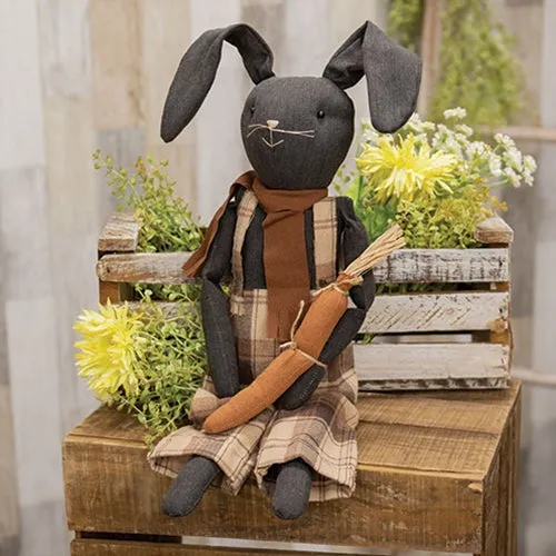 DAY 3 🐇🌷 20 DAYS OF BUNNIES Evan the Bunny in Overalls with Carrot Doll