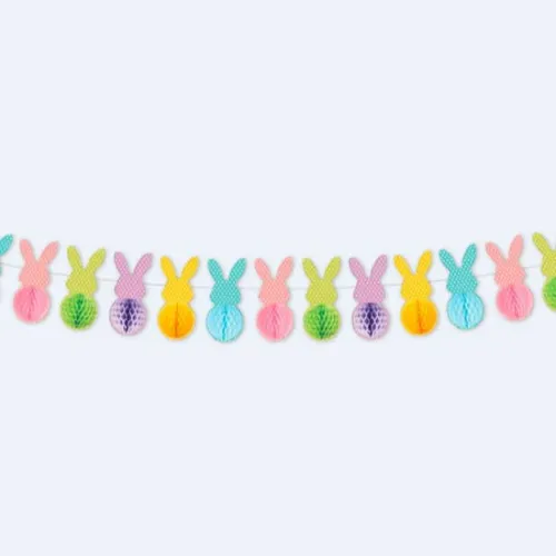 Easter Bunny Honeycomb Banner