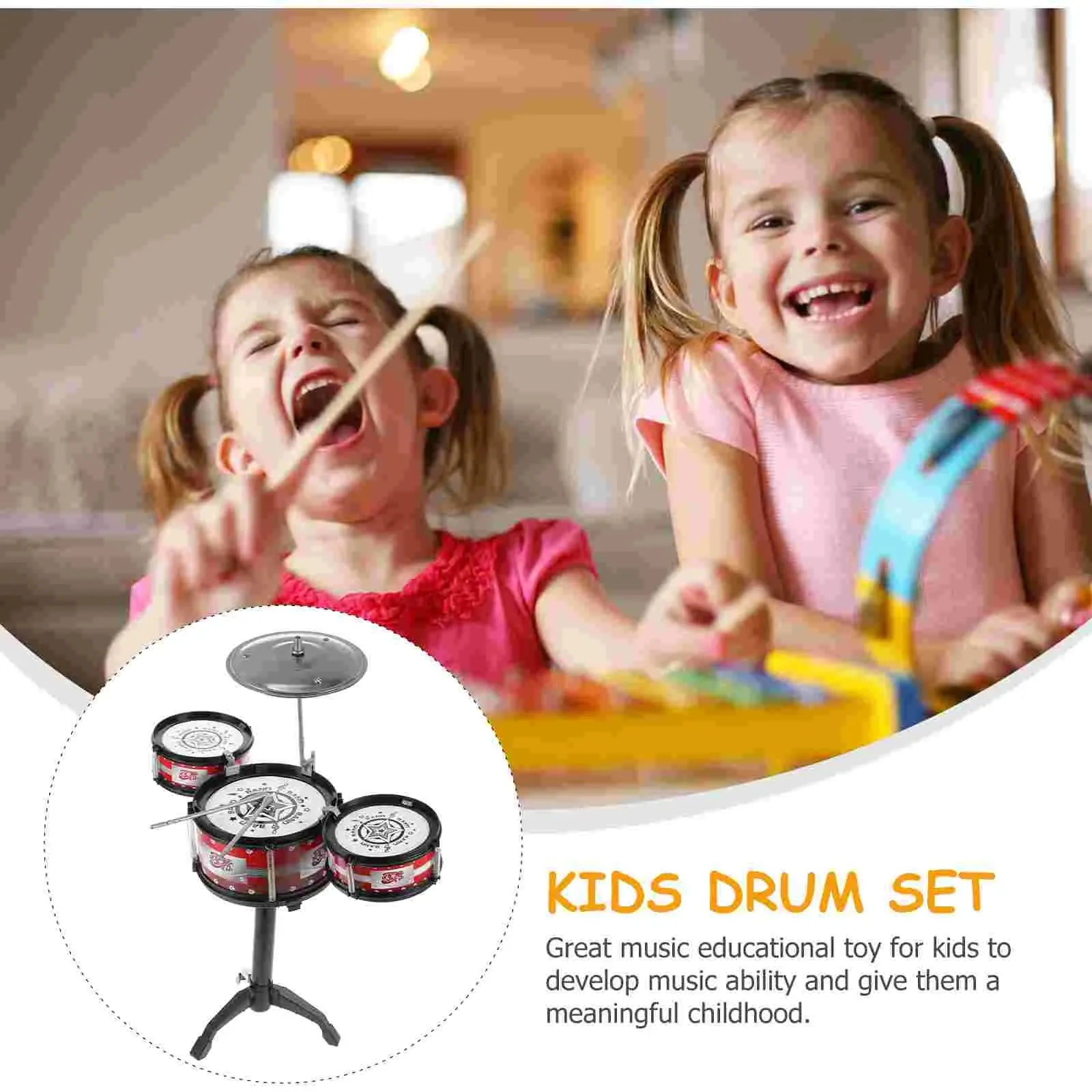 Exciting Kids Jazz Drum Set with 5 Drums, Sticks & Cymbal – Musical Fun!