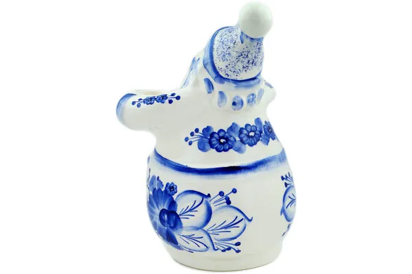 faience 10" Santa Claus Figurine Retro Cobalt