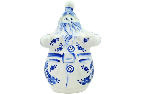 faience 10" Santa Claus Figurine Retro Cobalt