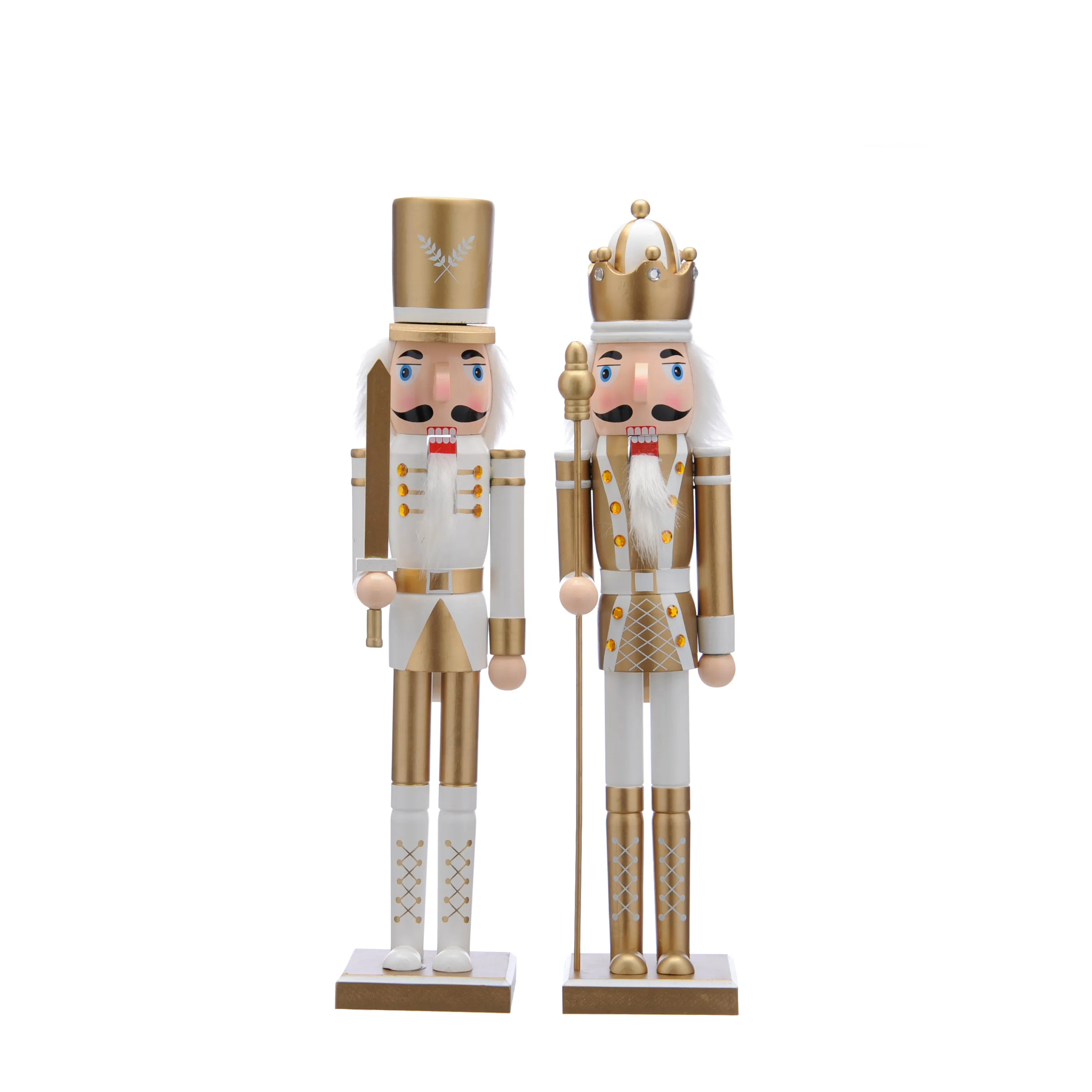 Festive Gold & White Nutcracker - 60cm