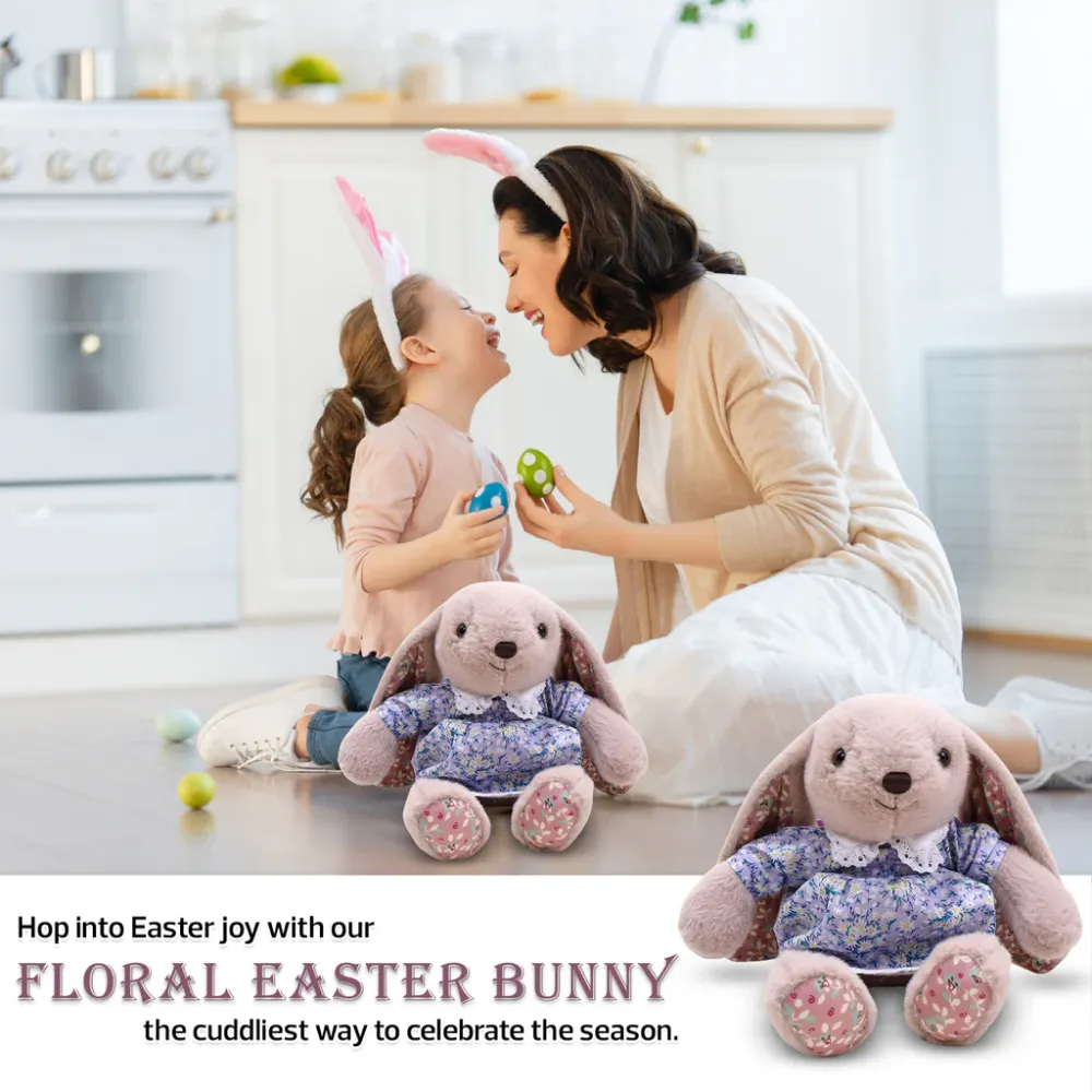 Floral Country Easter Bunny 16"