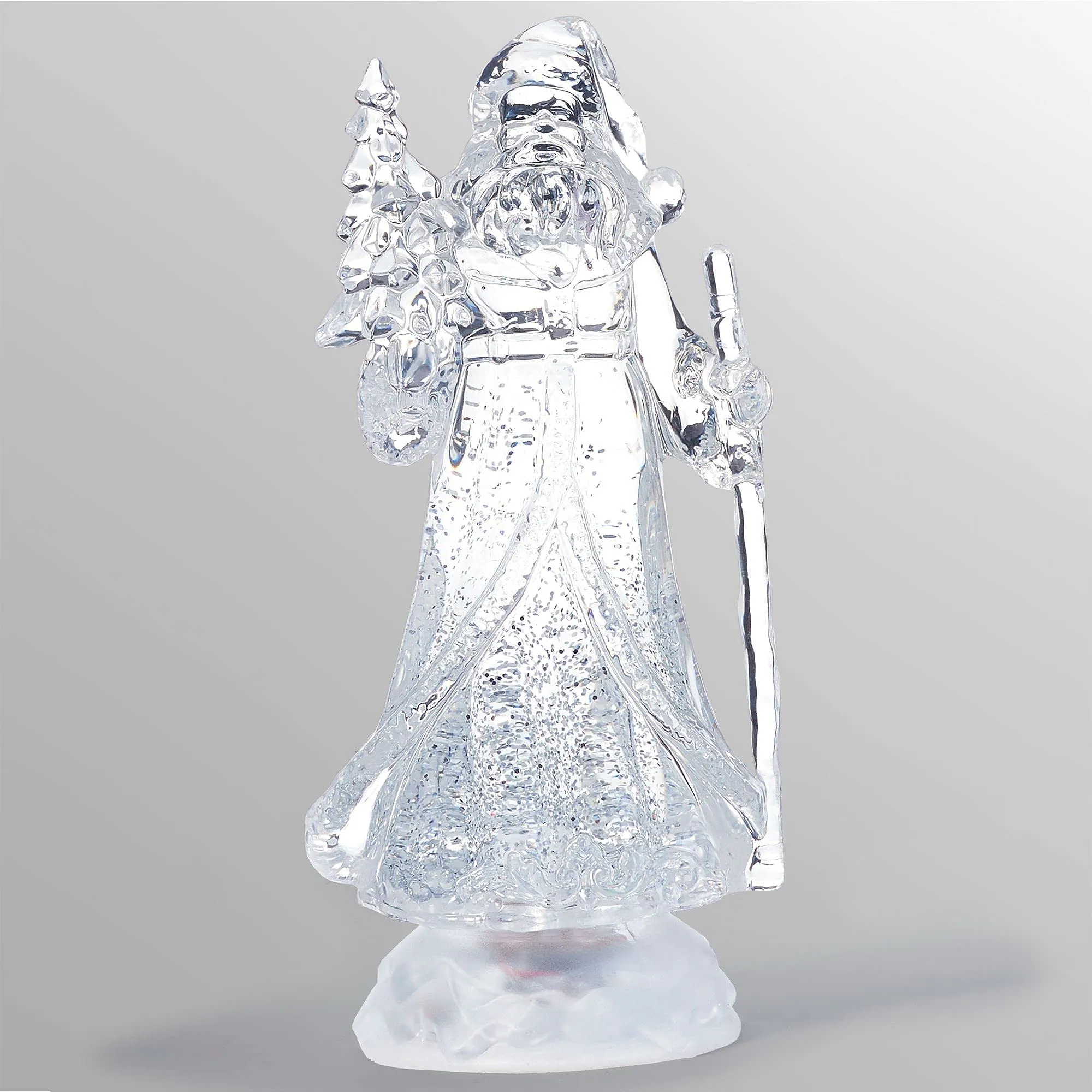 Glitter Swirling Color-Changing LED Santa Claus Water Globe Clear