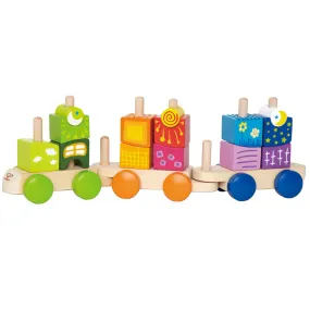 Hape Fantasia Blocks Train – Colorful Wooden Stacking & Sorting Toy