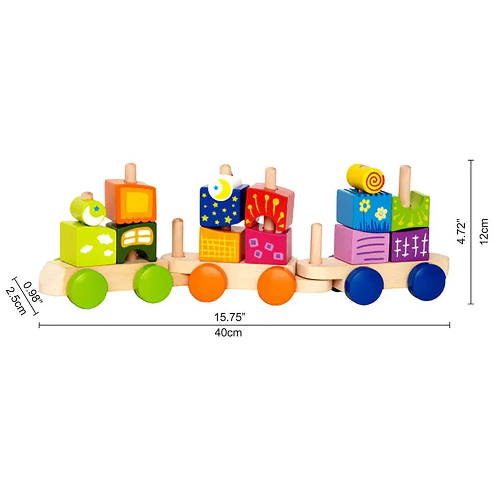 Hape Fantasia Blocks Train – Colorful Wooden Stacking & Sorting Toy
