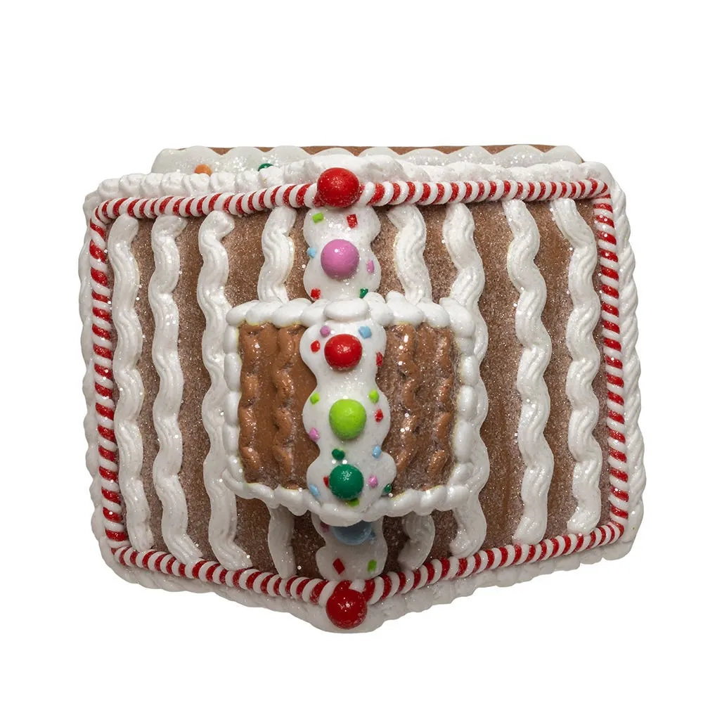 Kurt Adler 13-Inch Gingerbread House With Santa Table Piece