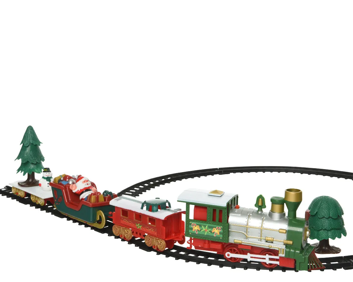 Light Up LED Christmas Train and Track with Motion & Sound