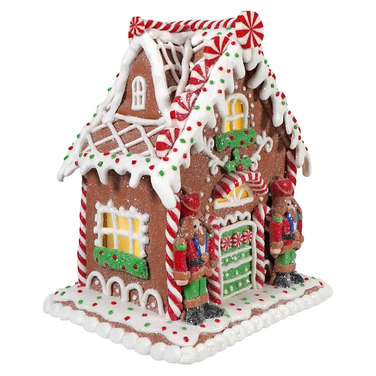 Lighted Clay Dough Nutcracker Gingerbread House