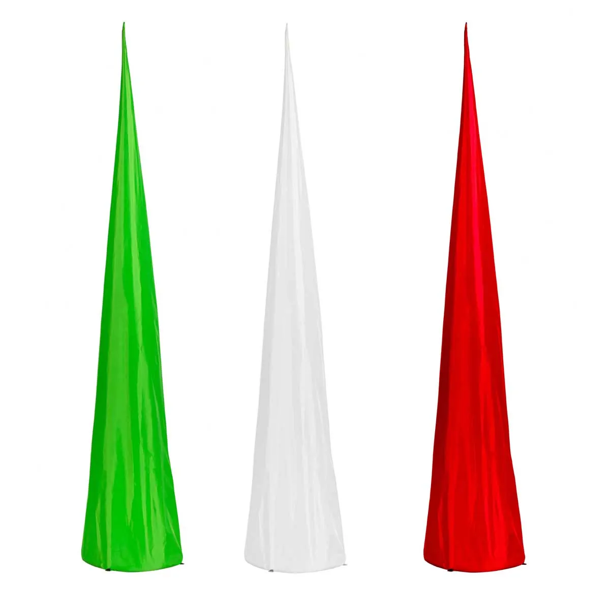 Lit Fabric Cone Tree with Color Changing Lights, 3 Asst: Red/ White/ Green
