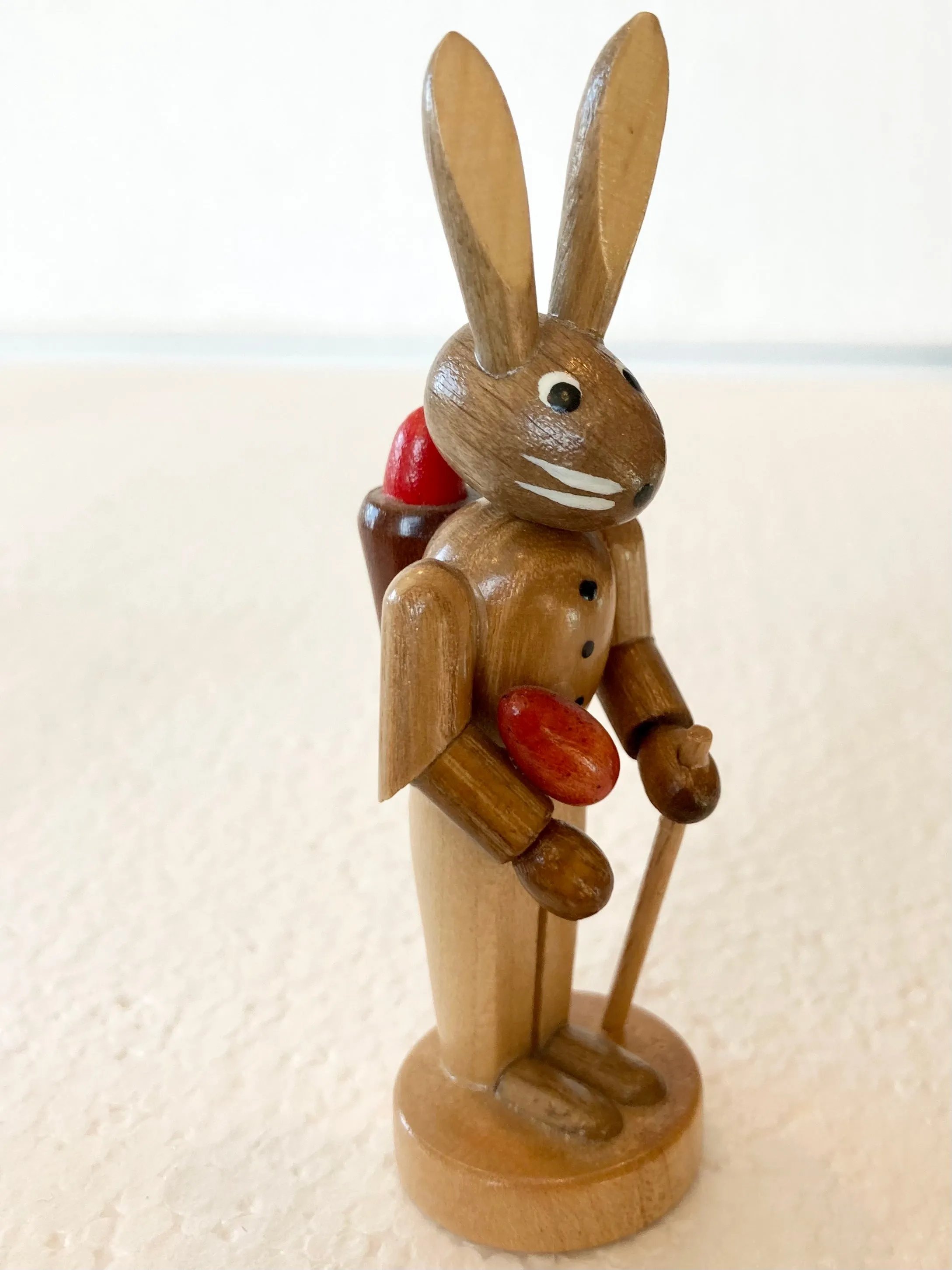 Natural color Ore Mountain Hand Made Male Easter Bunny  Mini Hiker