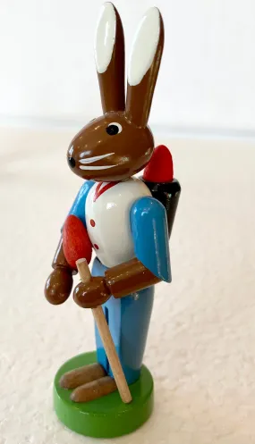 Painted Ore Mountain Hand Made Male Easter Bunny  Mini Hiker