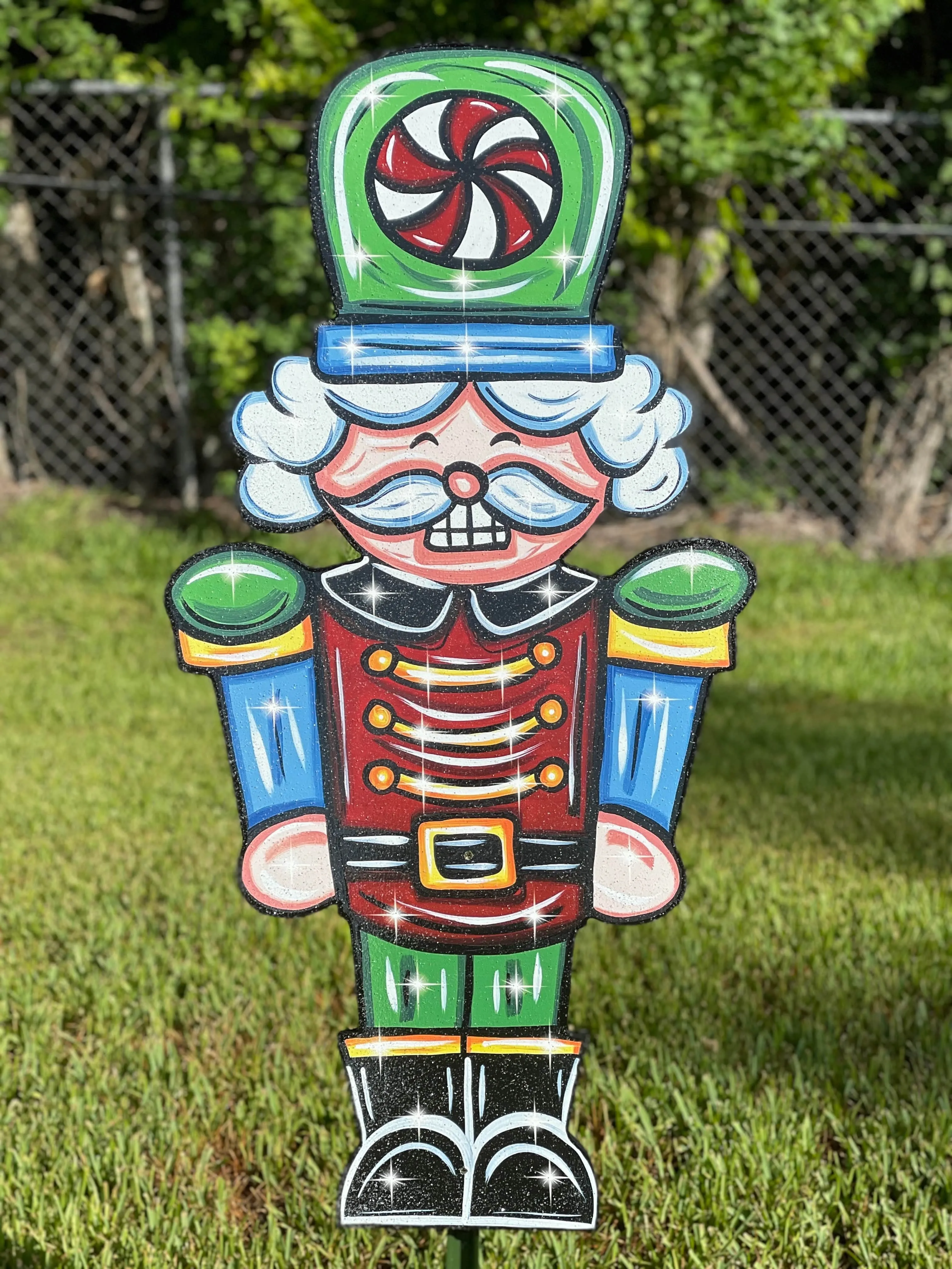 Peppermint Nutcracker Christmas Yard Art