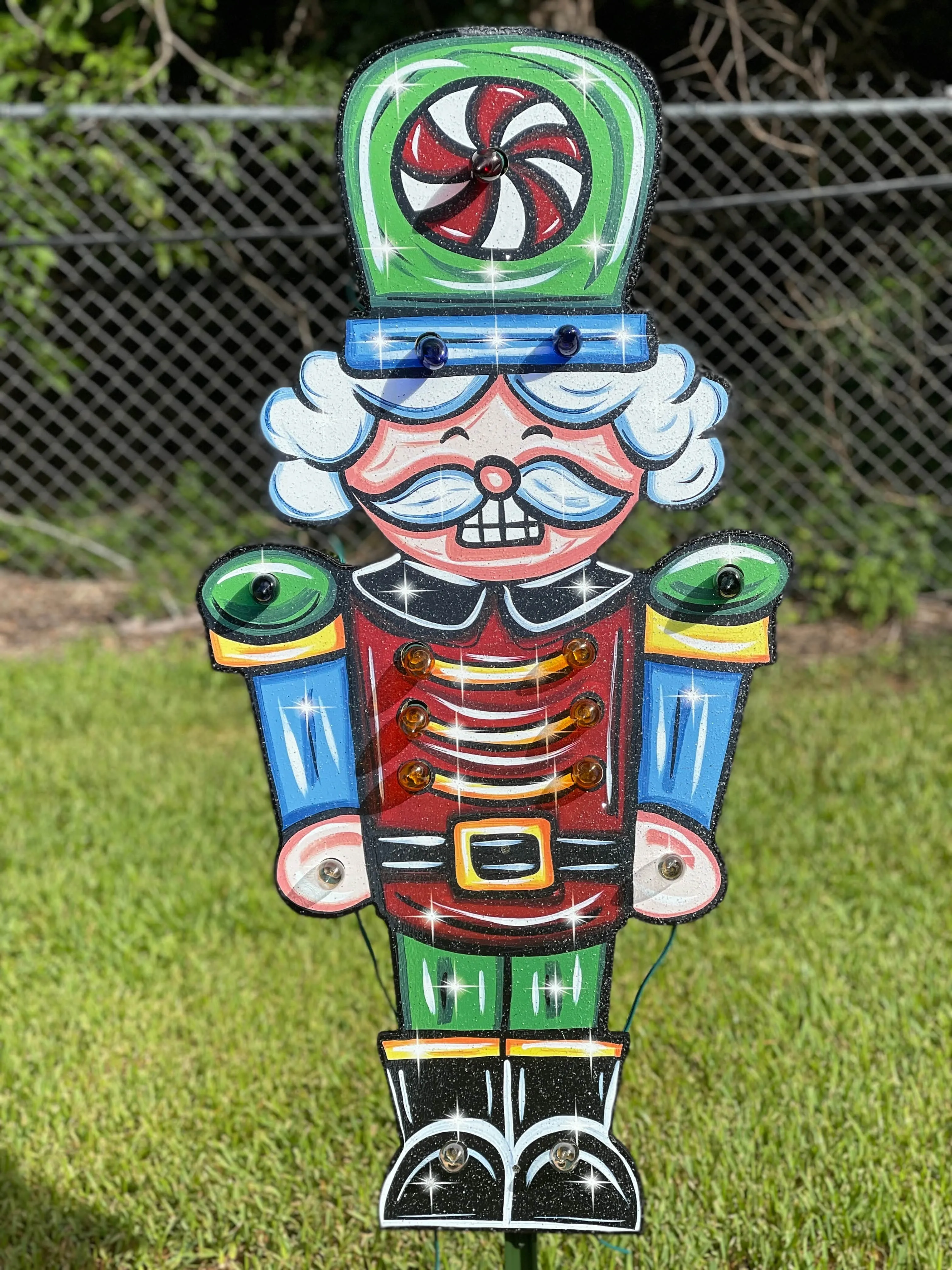Peppermint Nutcracker Christmas Yard Art