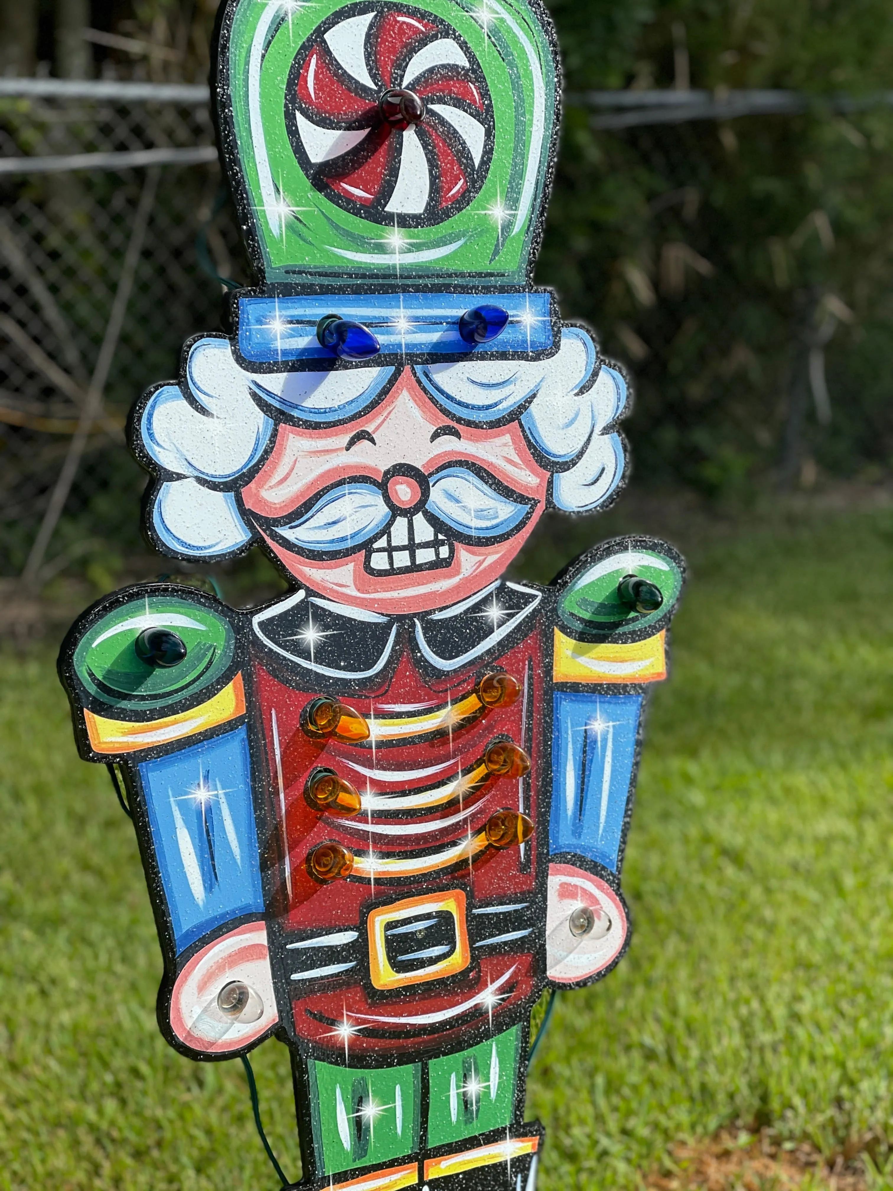 Peppermint Nutcracker Christmas Yard Art