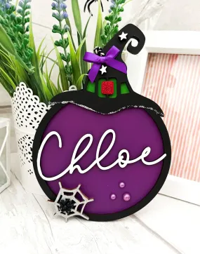 Personalised Witch Halloween Hanging Decoration