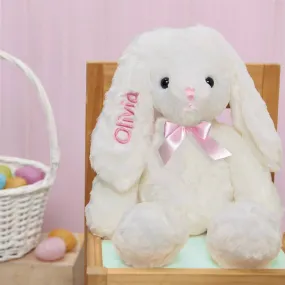 Personalized Hoppity Floppity Bunny 18" - White with Pink Bow