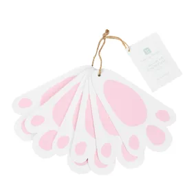 Pink & White Wooden Bunny Footprint Decorations - 6 Pack