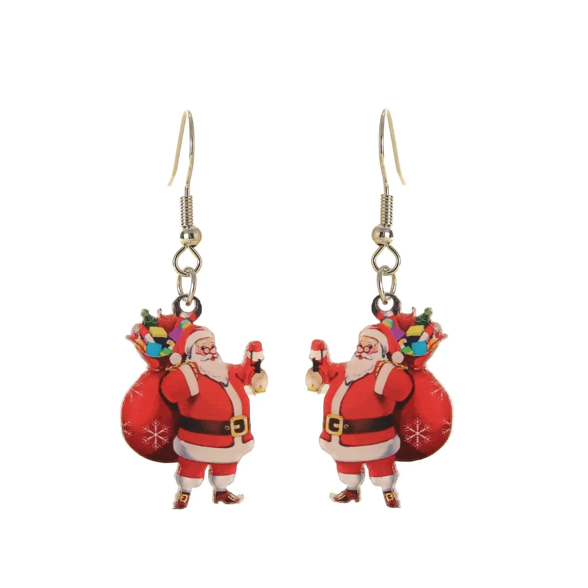 Playful Cartoon Santa Claus Acrylic Earrings – Festive Holiday Charm